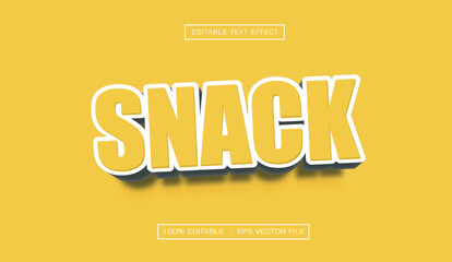 Snack text effect with yellow style