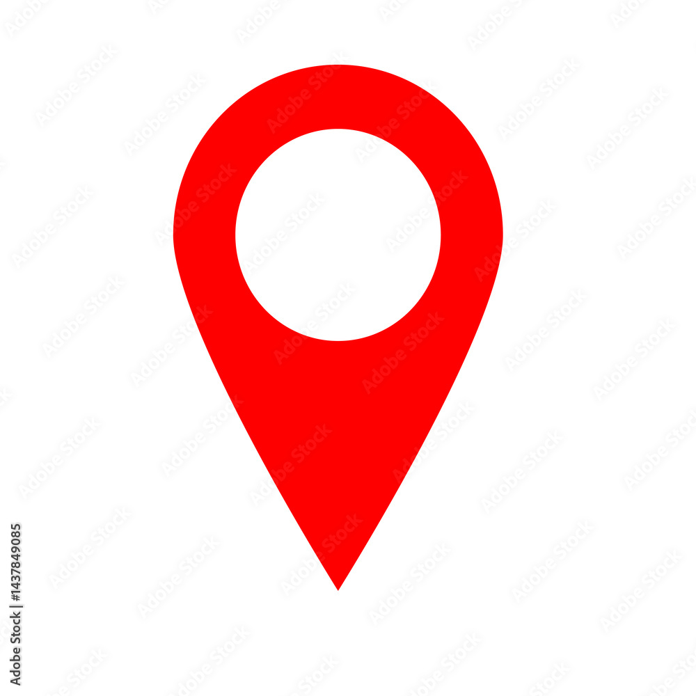 Fototapete map pin icon representing location marker, isolated on a white background. useful for navigation, gp