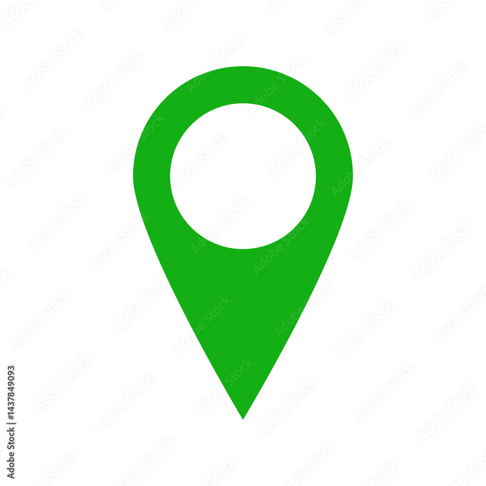 Fototapete map pin icon representing location marker, isolated on a white background. useful for navigation, gp