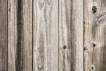 Obraz premium Close-up of weathered wooden planks with natural textures and cracks, perfect for rustic backgrounds, design projects, and natural-themed materials.