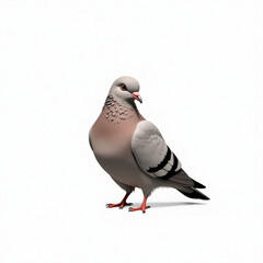 Fototapeta premium White-and-brown pigeon isolated on white background