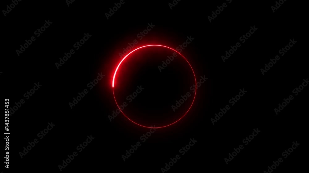 Poster abstract circle glow border, alpha channel, seamless loop, abstract glowing neon line cyan color cir