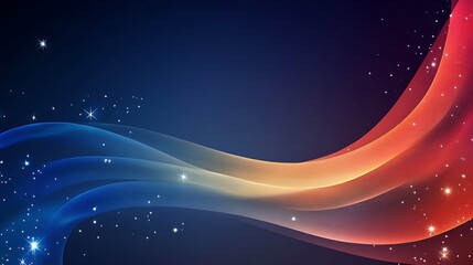 Obraz premium Colorful wave design dark blue, red, orange, gradient, glitter details