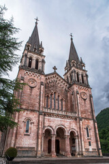 Fototapeta premium Exterior of the Covadonga basilica in Asturias, Spain