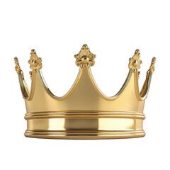 A golden crown with ornate floral details isolated on a black background royalty symbol of power