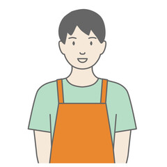 エプロンをした男性が正面を向いているイラスト