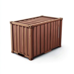 Cargo Container Blank Mockup with logo and copy space isolated on white background. Shipping Container Mockup. Industrial Cargo Box. Freight Container. Cargo Container isolated on white.