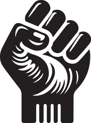 Obraz premium Raised Fist Hand Icon Silhouette Vector