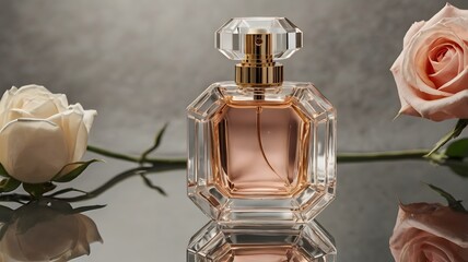 Mockup of a crystal perfume bottle