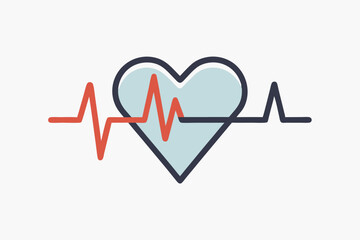 Simple Heartbeat Monitor Icon with Pulse