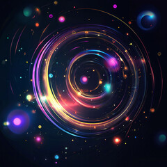 The luminous line effect against a black background