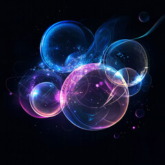 The luminous line effect against a black background