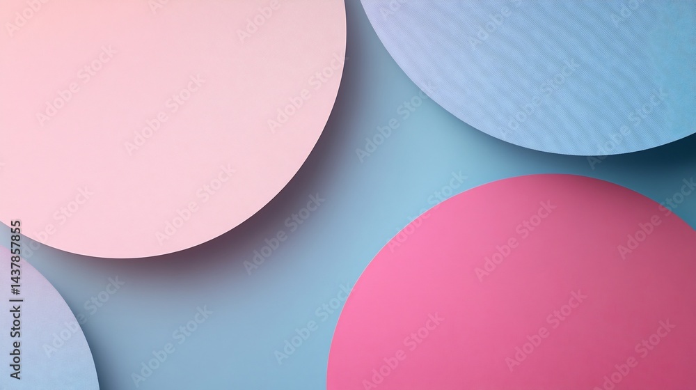 Poster pastel circles overlapping creates playful and modern abstract background