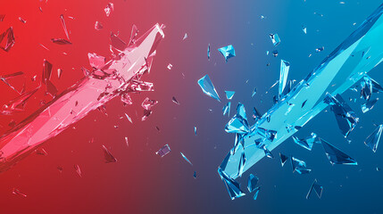 Shattered light fragments in emerald-onyx, modern abstract dynamics.Generative AI