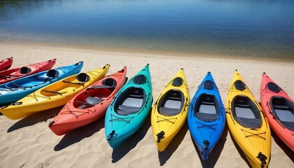Kayaks on a Sunny Beach: Summer Adventure Awaits