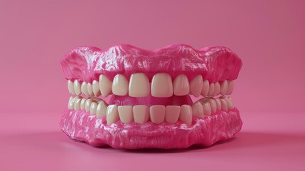 Obraz premium 3d rendering of bright white teeth and gums highlighting oral health and hygiene benefits