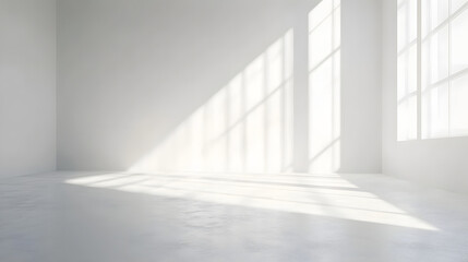 Serene light play in minimalist studio bright white interior modern photography clean aesthetic