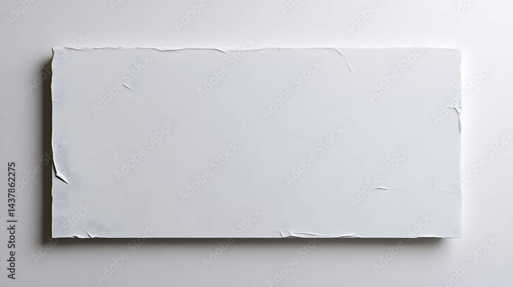 Aufkleber abstract white canvas displayed horizontally in minimalist setting for artistic inspiration