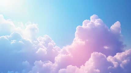 Fototapeta premium Abstract colorful cloudscape with surreal pastels representing creativity and wonder for