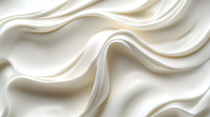 Fototapeta premium Flowing white satin fabric studio setting textural photography soft light horizontal perspective