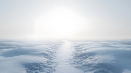 Obraz premium Serene snowy landscape with horizon and soft light winter wonderland nature photography calm environment