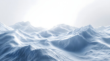 Waves crashing in oceanic landscape pure white background digital art serene environment high angle view