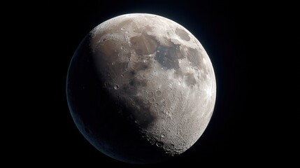 Fototapeta premium Observing the gibbous moon night sky photography low resolution celestial view realistic concept