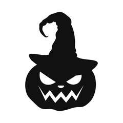 Scary Halloween pumpkin silhouette 8