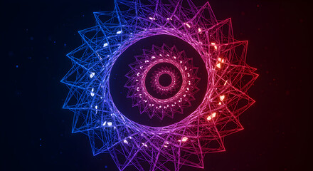 Geometric Abstract Spirals With Vivid Color Gradients On Dark Backdrop