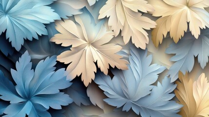 Obraz premium Abstract leaves pattern, soft pastel colors