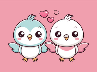 Funny cartoon yellow chick vector illustration shows baby animal love with a heart on an Easter card design