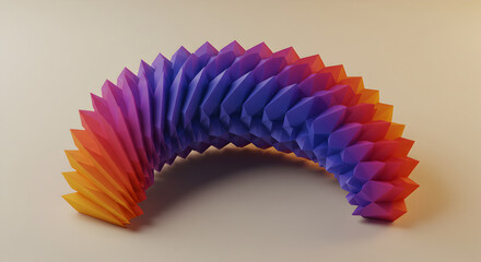 Gradient Colored Geometric Structure Composed of Repeated Elements on Neutral Surface