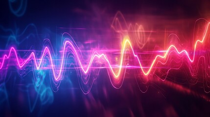 Abstract Energy Waveforms Visualizing Sound and Data Transmission