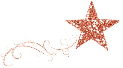 Rose Gold Star Swirl Design.