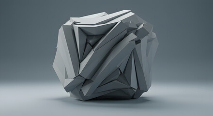 Abstract Geometric Structure Rendered in Monochrome Tones for Creative Backgrounds
