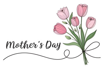 Elegant Pink Tulips Mother's Day Card Design