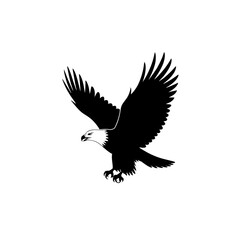 Fototapeta premium Eagle illustration featuring a bird in flight with spread wings and sharp talons