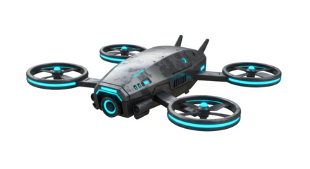Futuristic Delivery Drone 3D Illustration - Quadcopter Carrying Package Graphic, Technology Logistics Concept Isolated PNG