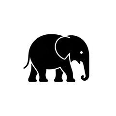 Obraz premium Elephant illustration simple icon of an african animal in silhouette style