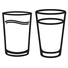 Minimalistic illustration of glasses filled with water ideal for hydration health drinking water clean lifestyle environment wellness and sustainability themed designs with a clean style