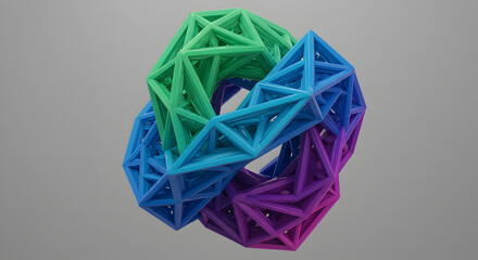 Intertwined Triahedral Geometry Creating a Visual Abstract Structure