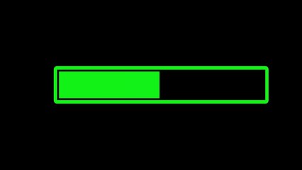 Loading bar downloading progress animation loading transfer download 0 to 100% on alpha channel transparent icon