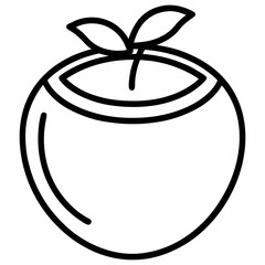 Coconut outline icon on white background	