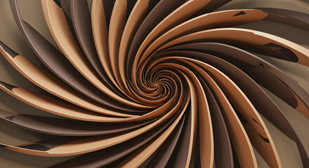 Abstract Circular Pattern From Slices of Various Brown Colors Background