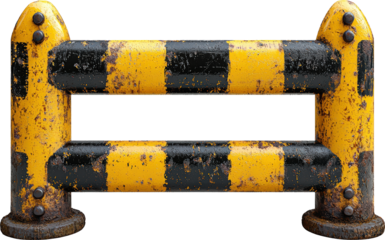 Rusty yellow and black barrier