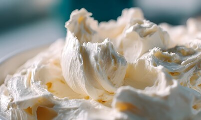 close up of cream cheese spread that takes up the whole frame, Generative AI
