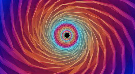 Iridescent Polygonal Vortex: A Geometric Abstract Background with Colorful Depth