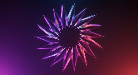 Radiant Prism Petals: A Luminous Abstract Floral Design With Gradient Hues