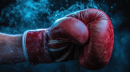 Boxing glove about to strike