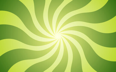 Green light spiral background vector illustration. Groovy hippie background. Waves, swirl, twirl pattern. Twisted and distorted vector texture in trendy retro psychedelic style. Y2k aesthetic.
